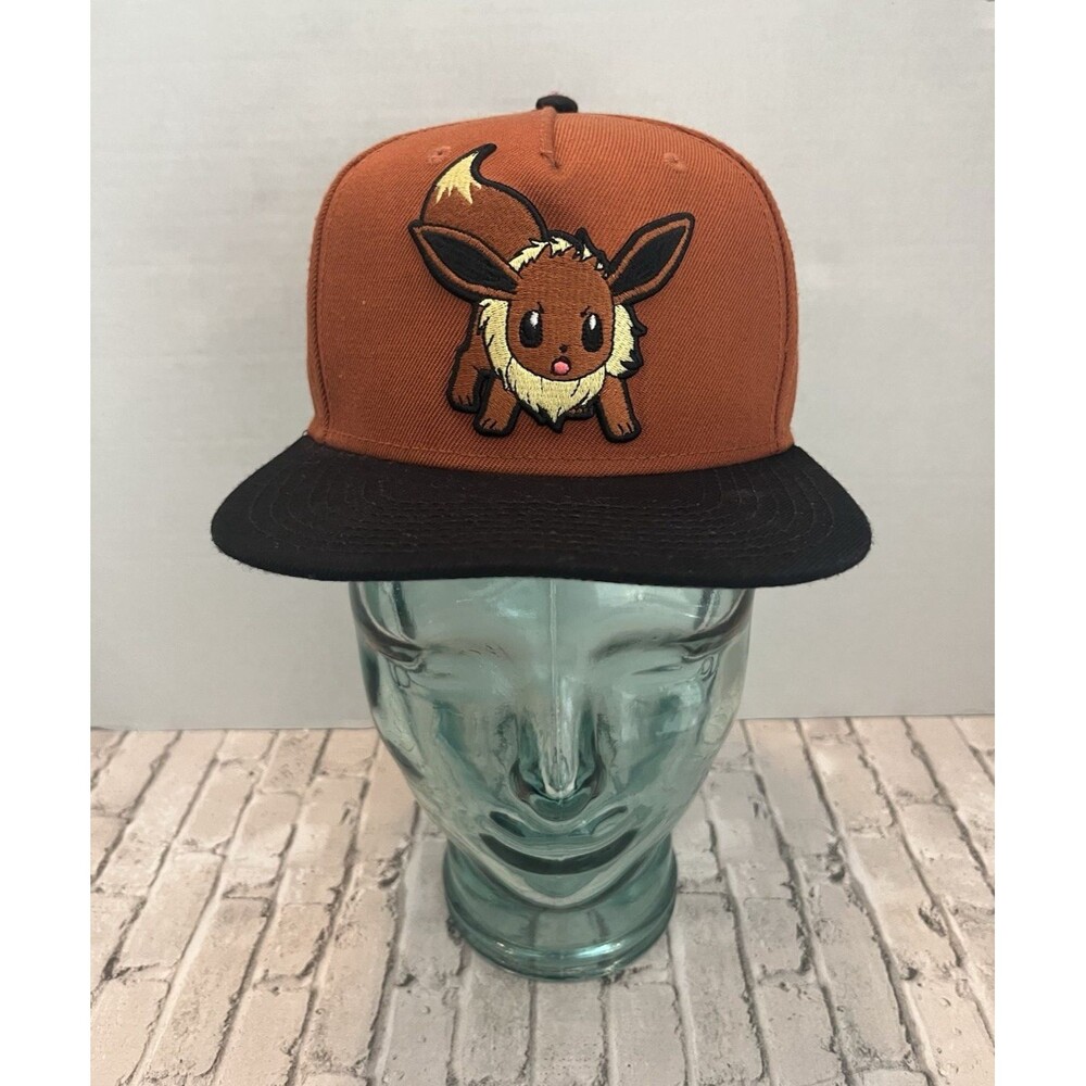 Vintage Pokémon Eevee Snapback Hat Brown Black One Size Fits Most RN#115565